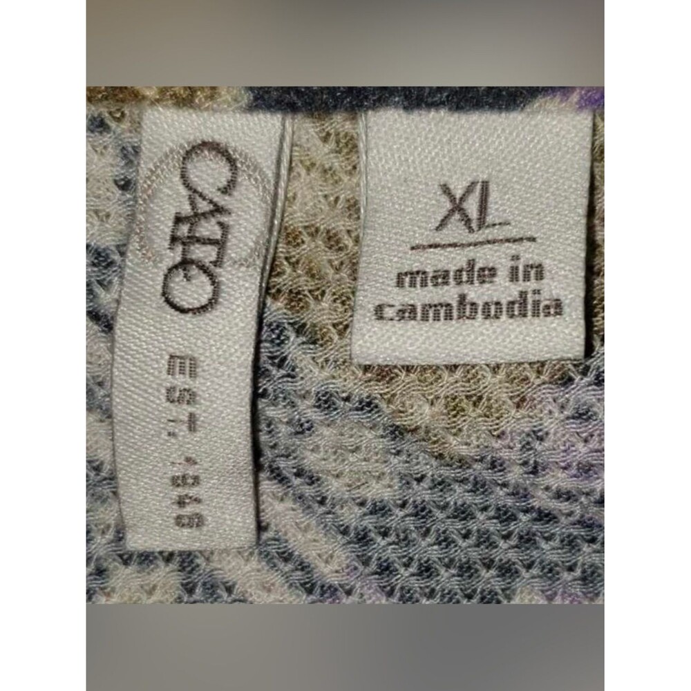 Cato Patchwork Paisley Long Sleeve Tunic Top XL - Picture 7 of 8